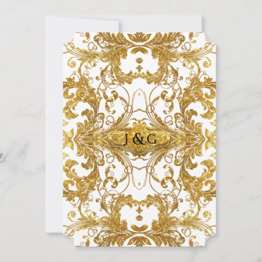 Faux Gold Glitter Ticket Couples Shower Kaart (Achterkant)