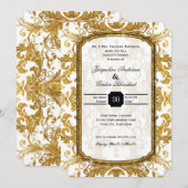 Faux Gold Glitter Ticket Couples Shower Kaart (Voorkant / Achterkant)