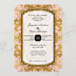 Faux Gold Glitter Ticket repetitie Dinner Kaart