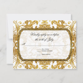 Faux Gold Glitter Ticket RSVP-respons RSVP Kaartje