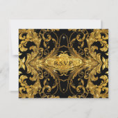 Faux Gold Glitter Ticket  RSVP-respons RSVP Kaartje (Achterkant)