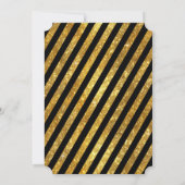 Faux Gold Glitter Ticket Striped Rehearings Dinner Kaart (Achterkant)
