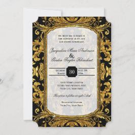Faux Gold Glitter Ticket Style  Typografie Kaart