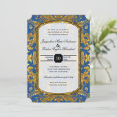 Faux Gold Glitter Ticket Style  Typografie Kaart (Staand voorkant)