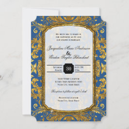Faux Gold Glitter Ticket Style  Typografie Kaart