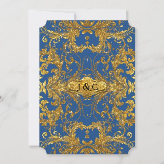 Faux Gold Glitter Ticket Style  Typografie Kaart (Achterkant)