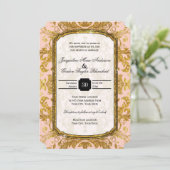 Faux Gold Glitter Ticket Style  Typografie Kaart (Staand voorkant)