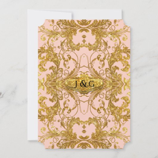 Faux Gold Glitter Ticket Style  Typografie Kaart (Achterkant)