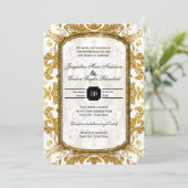 Faux Gold Glitter Ticket Style  Typografie Kaart (Staand voorkant)