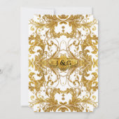 Faux Gold Glitter Ticket Style  Typografie Kaart (Achterkant)