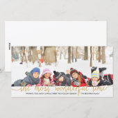 Faux Gold Glitter Typography Vakantiefotokaart Feestdagenkaart (Voorkant / Achterkant)