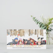 Faux Gold Glitter Typography Vakantiefotokaart Feestdagenkaart (Staand voorkant)