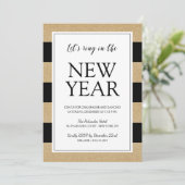 Faux Gold Glitter Uitnodiging Eve-partij nieuwjaar (Staand voorkant)