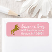 Faux Gold Glitter Unicorn Adres Etiket (Insitu)