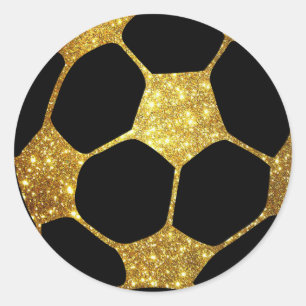 Faux Gold Glitter Voetbal Sticker