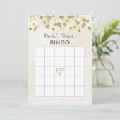Faux Gold Glitter Vrijgezellenfeest Bingo Kaart (Staand voorkant)