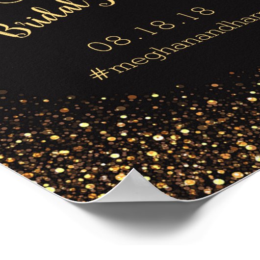 Faux Gold Glitter Vrijgezellenfeest Welkomstteken Poster (Hoek)