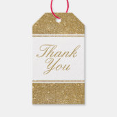 Faux Gold Glitter Weddenschap Hartelijk dank Gift  Cadeaulabel (Voorkant)