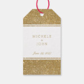 Faux Gold Glitter Weddenschap Hartelijk dank Gift  Cadeaulabel (Achterkant)