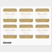 Faux Gold Glitter Weddenschap Hartelijk dank voor  Vierkante Sticker (Vel)