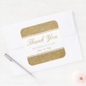Faux Gold Glitter Weddenschap Hartelijk dank voor  Vierkante Sticker (Envelop)