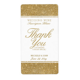 Faux Gold Glitter Weddenwijn Eigen label