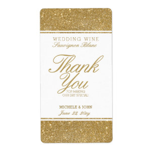 Faux Gold Glitter Weddenwijn Eigen label