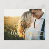 Faux Gold Glitter Wedding Hartelijk dank Briefkaar Briefkaart (Voorkant)