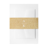 Faux Gold Glitter Wedding Monogram Uitnodigingen Wikkel (Voorkant Voorbeeld)