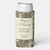 Faux Gold Glitter Wedding Party Seltzer Blikjeskoeler (Seltzer Voorkant)