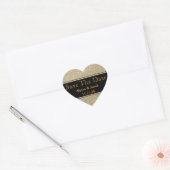 Faux Gold Glitter Wedding Save the Date Hart Sticker (Envelop)