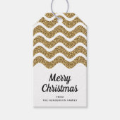 Faux Gold Glitter White met prettige kerstfeestdag Cadeaulabel (Voorkant)