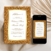 Faux Gold Glitter Wit Islamitische Moslim Huwelijk Kaart