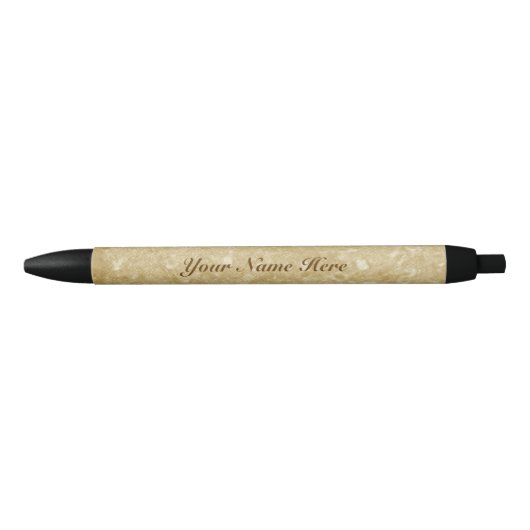 Faux Gold Glitter Zwarte Inkt Pen (Voorkant)