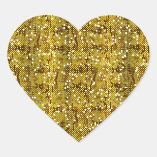 Faux Gold Glittery Sequin Confetti Hart Sticker