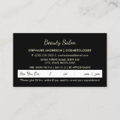 FAUX Gold Glitz Mascara Brush Make-up Artiest Afsprakenkaartje (Achterkant)