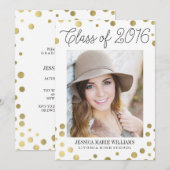 Faux Gold Glitzy Stippen Graduatie Uitnodigingen (Voorkant / Achterkant)