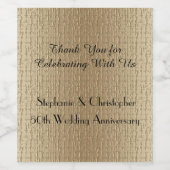 Faux Gold Golden 50e Jubileum Party Wijn Etiket (Enkel label)