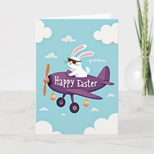 Faux Gold Grandson Easter Card Kaart (Voorkant)