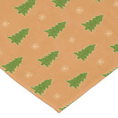 Faux Gold Green Beige kerstbomen Pattern Korte Tafelloper (Hoek)