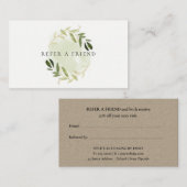 FAUX GOLD GREEN FOLIAGE WATERVERF VERWIJDEREN EEN  VISITEKAARTJE (Voorkant / Achterkant)