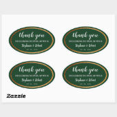 Faux Gold Green Modern Elegant Wedding Ovale Sticker (Vel)
