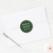 Faux Gold Green Modern Elegant Wedding Ronde Sticker (Envelop)