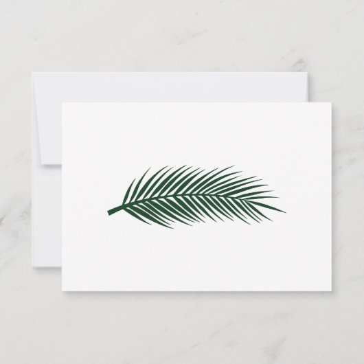 Faux Gold Green Modern Elegant Wedding RSVP Kaartje (Achterkant)