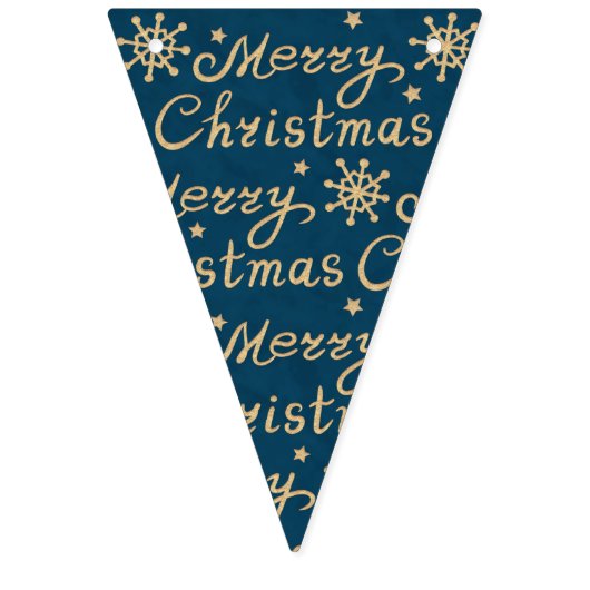 Faux Gold Green Red Blue Merry kerstbriefing Vlaggetjes (Derde vlag)