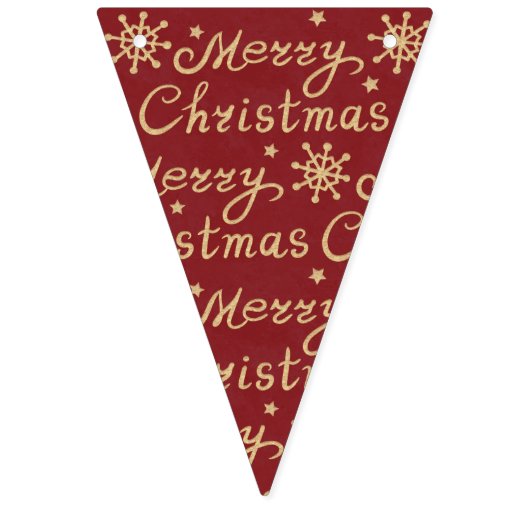 Faux Gold Green Red Blue Merry kerstbriefing Vlaggetjes (Tweede vlag)