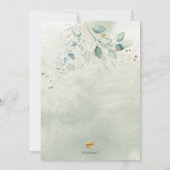 Faux Gold Green Waterverf Eucalyptus Luncheon Kaart (Achterkant)