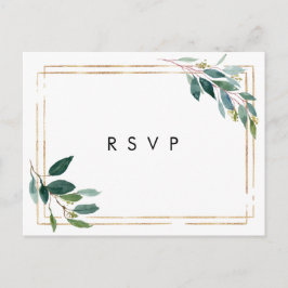 faux gold greenery bruiloft rsvp briefkaart