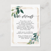 Faux Gold Greenery Wedding Informatie Kaart (Voorkant)