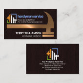 Faux Gold Hammer Timber Grunge Builder Handyman Visitekaartje (Voorkant / Achterkant)